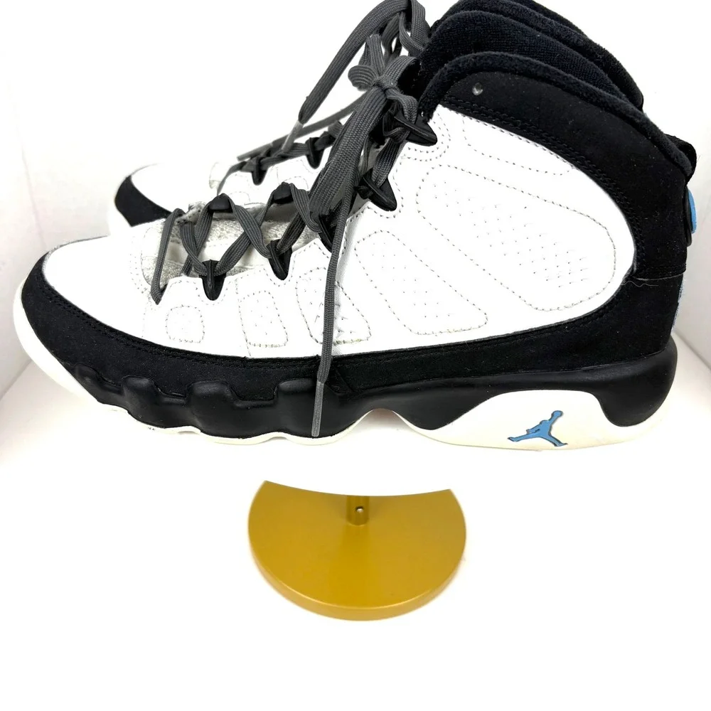 Nike Air Jordan 9 Retro University Blue GS 5.5Y White Black 302359-140 UNC